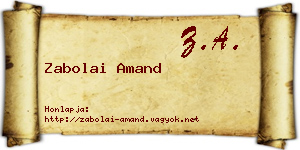 Zabolai Amand névjegykártya